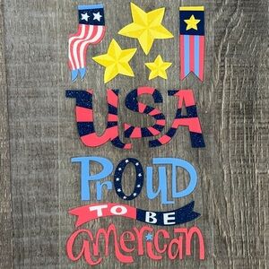 💞 New USA Proud To Be An American Glitter Scrapbook Craft Stickers